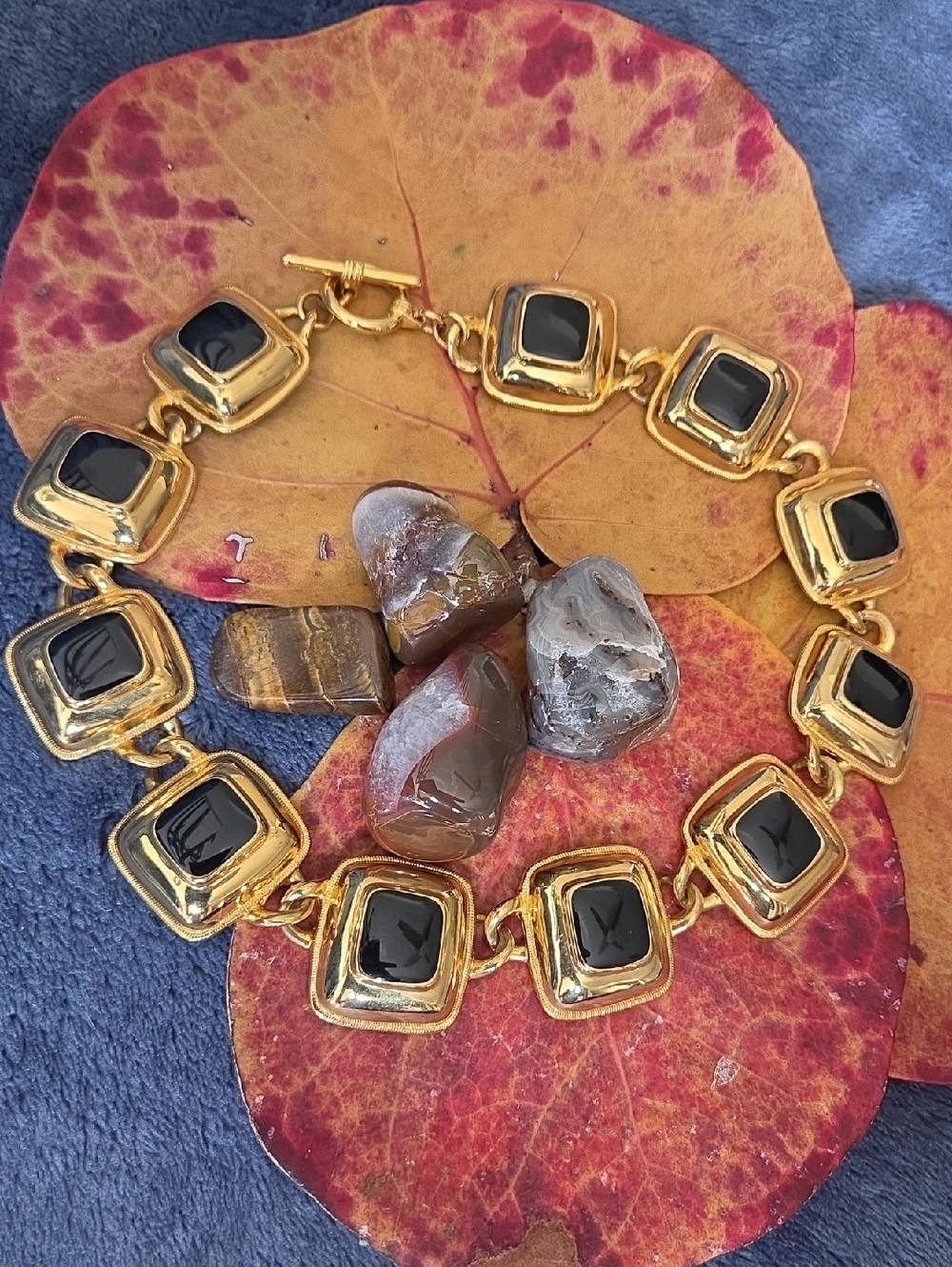 Ann Klein Vintage Byzantine Cleopatra Style Link Collar Necklace.